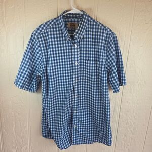 The Foundry Supply Co. Blue Gingham Men's Casual Shirt, Size LT